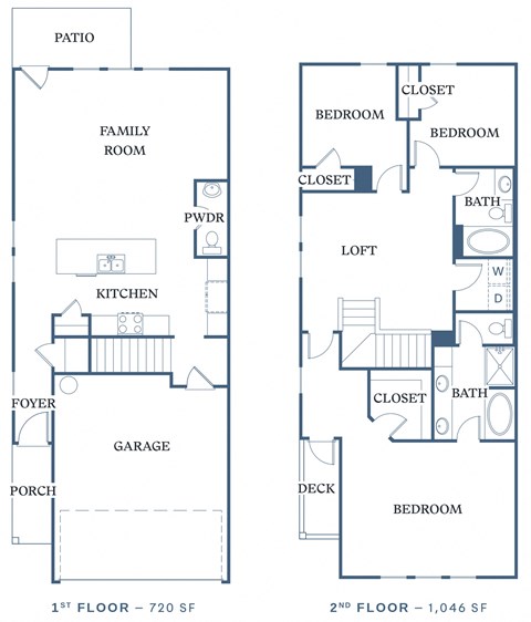 Floor plan for 3 beds, 2.5 baths, 1766 sqft